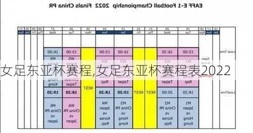 女足东亚杯赛程,女足东亚杯赛程表2022