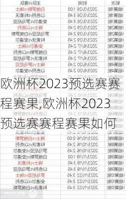 欧洲杯2023预选赛赛程赛果,欧洲杯2023预选赛赛程赛果如何