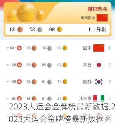 2023大运会金牌榜最新数据,2023大运会金牌榜最新数据图