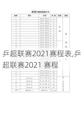 乒超联赛2021赛程表,乒超联赛2021 赛程