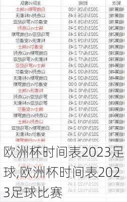 欧洲杯时间表2023足球,欧洲杯时间表2023足球比赛