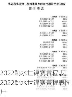 2022跳水世锦赛赛程表,2022跳水世锦赛赛程表图片