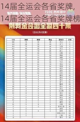 14届全运会各省奖牌,14届全运会各省奖牌榜