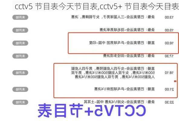 cctv5 节目表今天节目表,cctv5+ 节目表今天目表