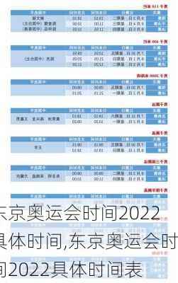 东京奥运会时间2022具体时间,东京奥运会时间2022具体时间表