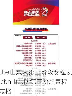 cba山东队第三阶段赛程表,cba山东队第三阶段赛程表格