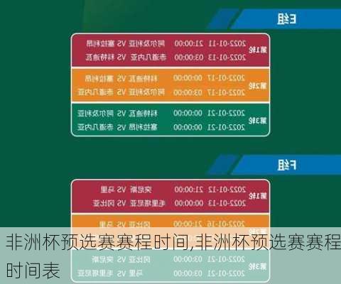 非洲杯预选赛赛程时间,非洲杯预选赛赛程时间表