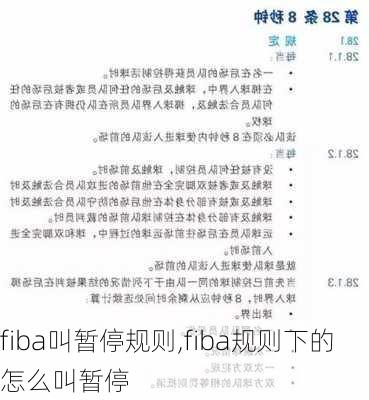 fiba叫暂停规则,fiba规则下的怎么叫暂停