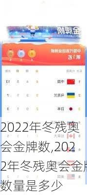 2022年冬残奥会金牌数,2022年冬残奥会金牌数量是多少