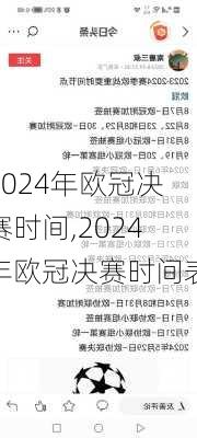 2024年欧冠决赛时间,2024年欧冠决赛时间表