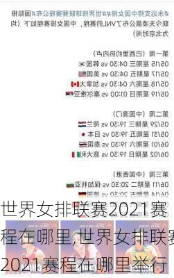 世界女排联赛2021赛程在哪里,世界女排联赛2021赛程在哪里举行