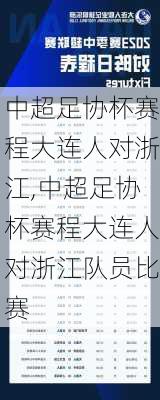 中超足协杯赛程大连人对浙江,中超足协杯赛程大连人对浙江队员比赛