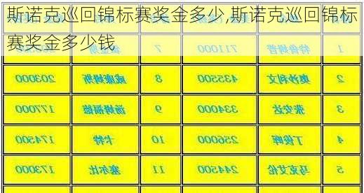 斯诺克巡回锦标赛奖金多少,斯诺克巡回锦标赛奖金多少钱