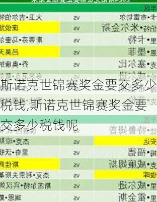 斯诺克世锦赛奖金要交多少税钱,斯诺克世锦赛奖金要交多少税钱呢