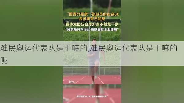 难民奥运代表队是干嘛的,难民奥运代表队是干嘛的呢