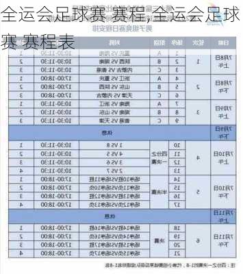 全运会足球赛 赛程,全运会足球赛 赛程表