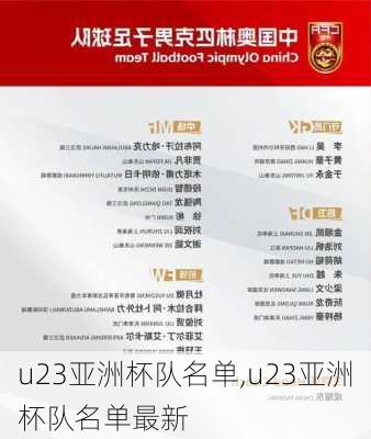 u23亚洲杯队名单,u23亚洲杯队名单最新