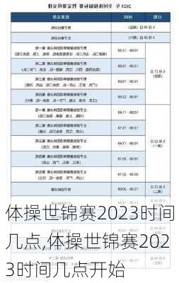 体操世锦赛2023时间几点,体操世锦赛2023时间几点开始