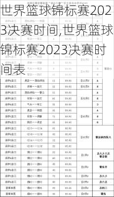 世界篮球锦标赛2023决赛时间,世界篮球锦标赛2023决赛时间表