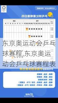 东京奥运动会乒乓球赛程,东京奥运动会乒乓球赛程表