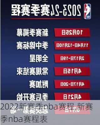 2022新赛季nba赛程,新赛季nba赛程表