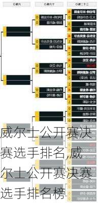 威尔士公开赛决赛选手排名,威尔士公开赛决赛选手排名榜