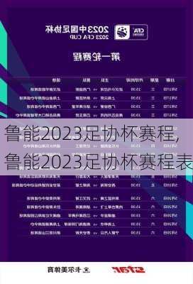 鲁能2023足协杯赛程,鲁能2023足协杯赛程表