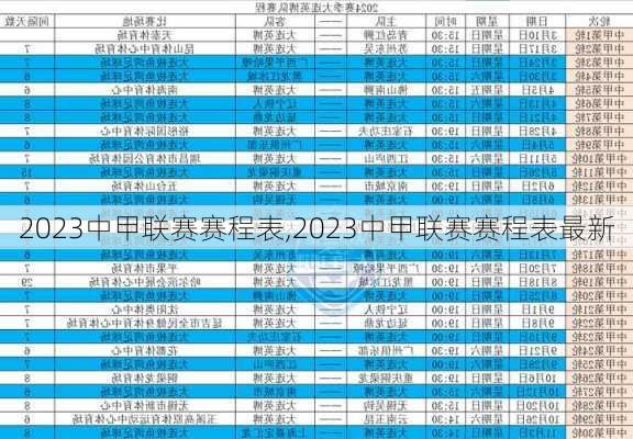 2023中甲联赛赛程表,2023中甲联赛赛程表最新