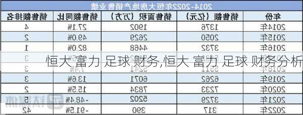 恒大 富力 足球 财务,恒大 富力 足球 财务分析