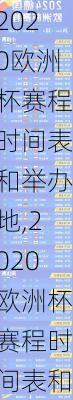 2020欧洲杯赛程时间表和举办地,2020欧洲杯赛程时间表和举办地点