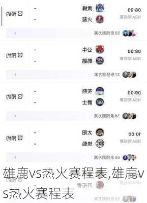 雄鹿vs热火赛程表,雄鹿vs热火赛程表