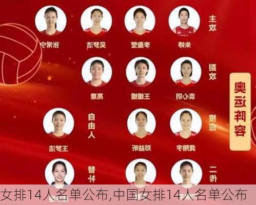 女排14人名单公布,中国女排14人名单公布