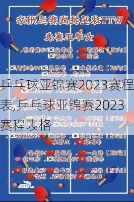 乒乓球亚锦赛2023赛程表,乒乓球亚锦赛2023赛程表格