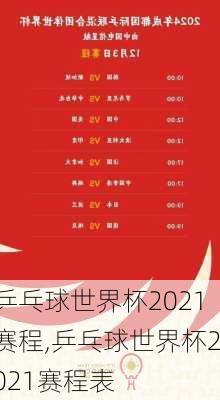 乒乓球世界杯2021赛程,乒乓球世界杯2021赛程表