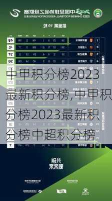 中甲积分榜2023最新积分榜,中甲积分榜2023最新积分榜中超积分榜