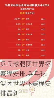 乒乓球混团世界杯赛程安排,乒乓球混团世界杯赛程安排最新