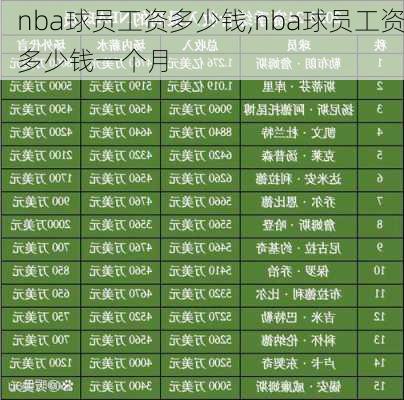 nba球员工资多少钱,nba球员工资多少钱一个月