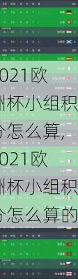 2021欧洲杯小组积分怎么算,2021欧洲杯小组积分怎么算的