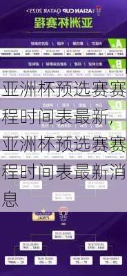 亚洲杯预选赛赛程时间表最新,亚洲杯预选赛赛程时间表最新消息