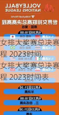 女排大奖赛总决赛赛程 2023时间,女排大奖赛总决赛赛程 2023时间表